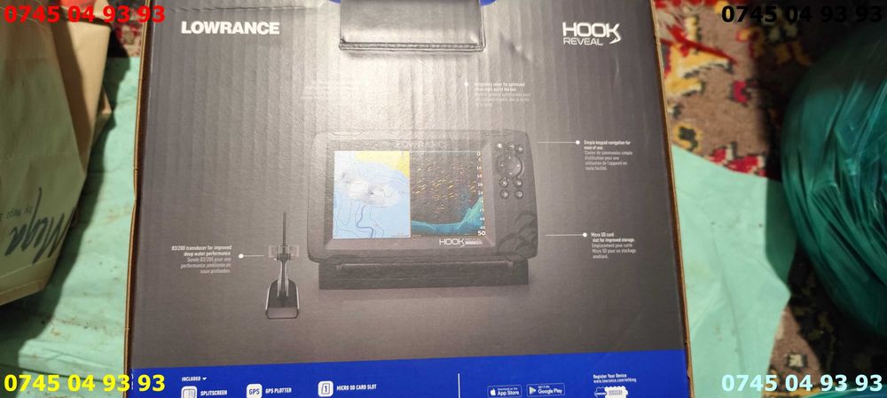 SONAR  Lowrance 7 REVEAL cu sonda  perfect functional sonda dubla