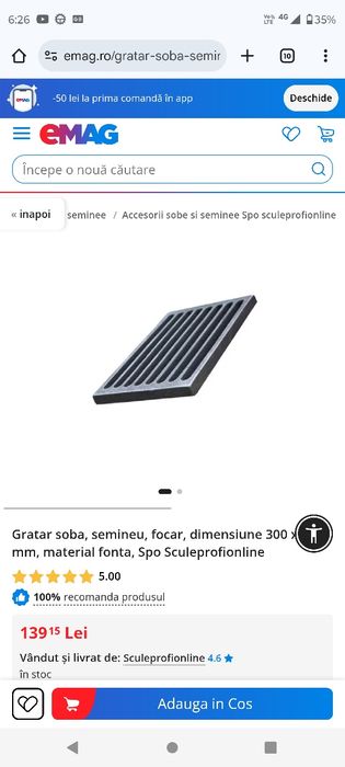 Gratar fonta 30x 40 cm