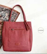 Червена чанта от естествена кожа от VISHNA