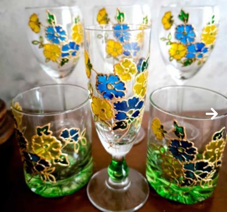 Френски Ръчно рисувани чаши