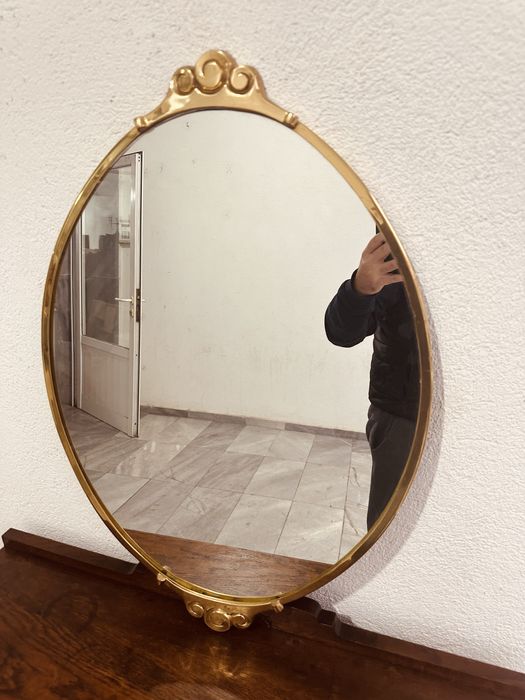 Шведско Mid-Century огледало, метална рамка