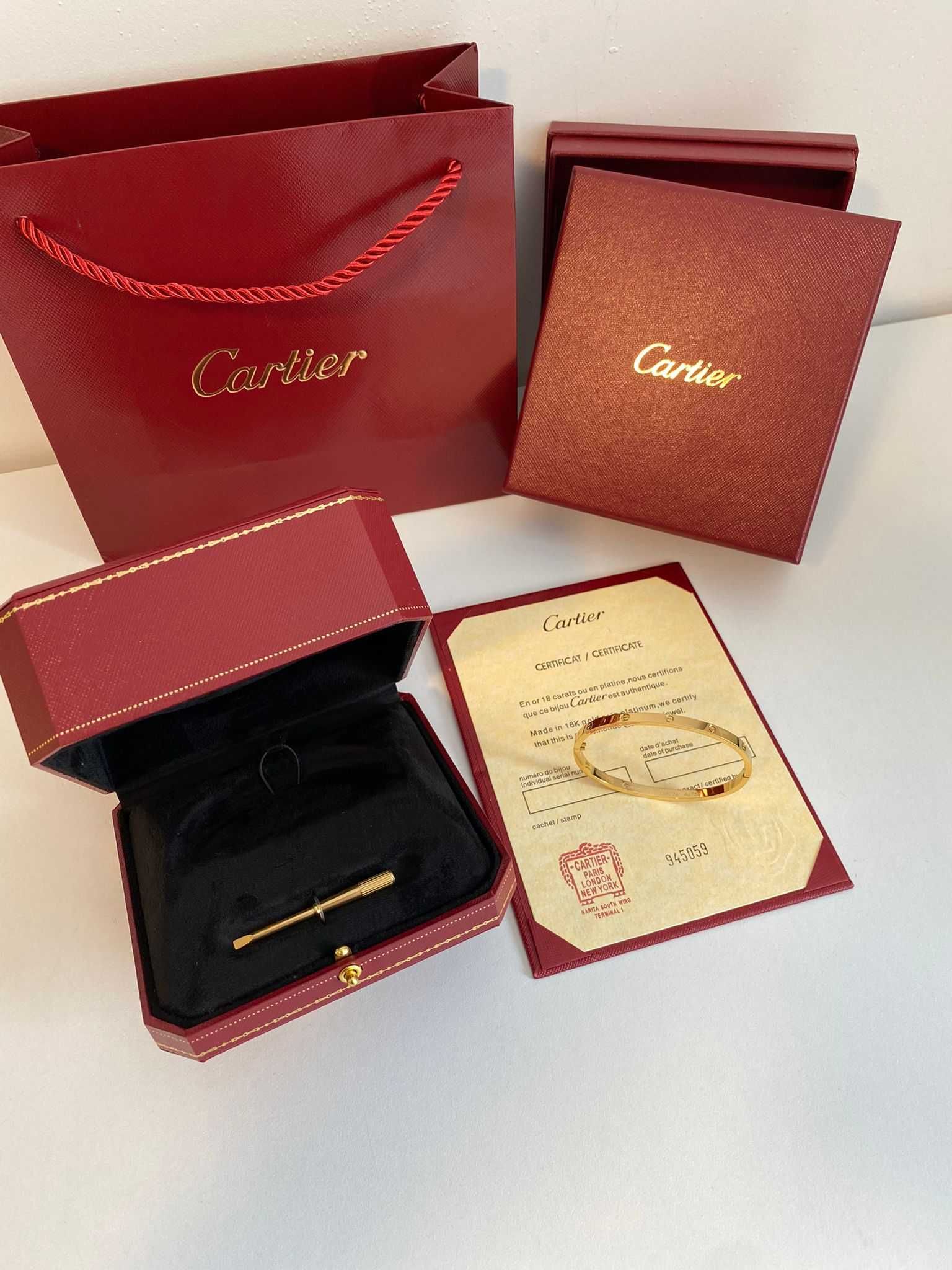 Brățară Cartier Love Slim 17 Gold 750 cu cutie