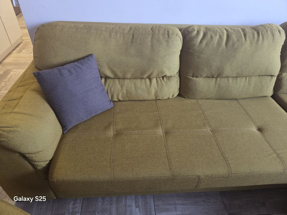 Диван с лежанка от ляво с размери 255/90/178 + канапе