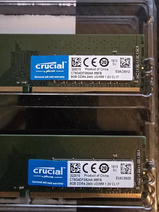 RAM памет 2х8GB DDR4 2400MHz Crucial