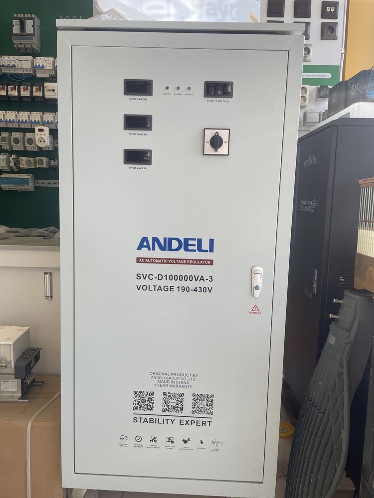 Стабилизатор напряжения АНДЕЛИ/ANDELI/STABILIZATOR с QR-SVC-D100K-380V