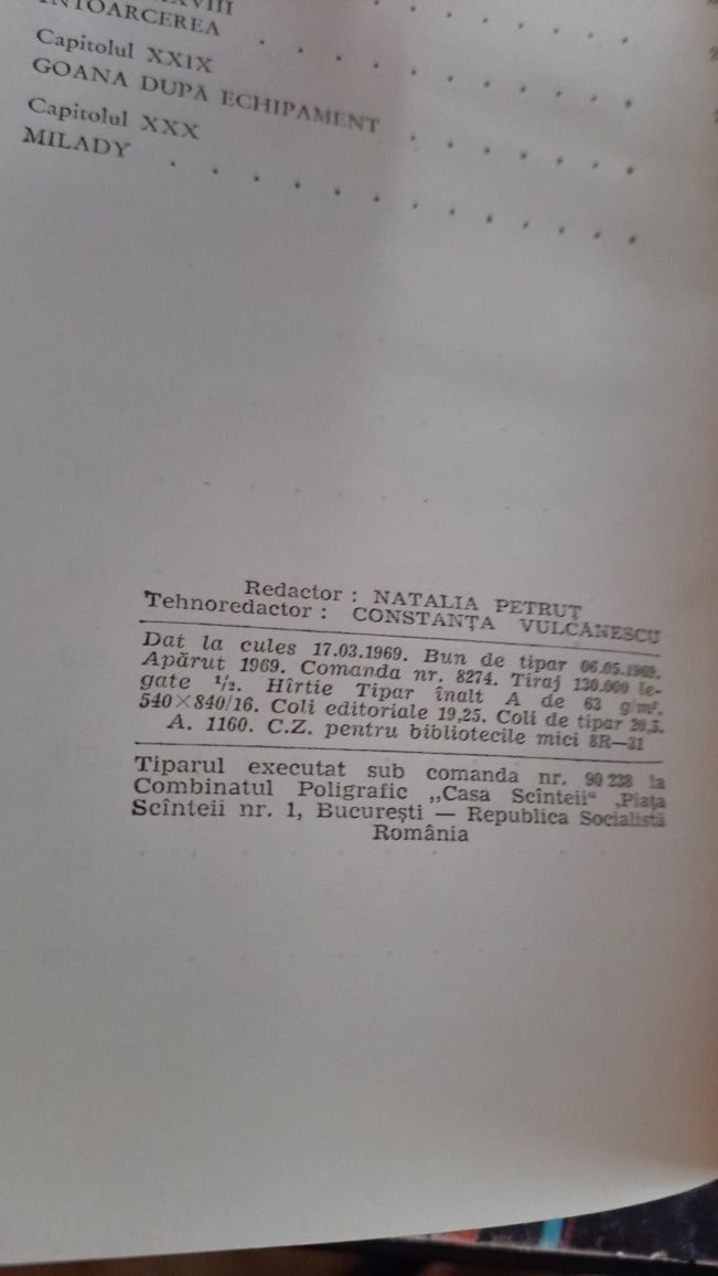 Cei trei muschetari de Alexandre DUMAS din 1969 volumul 1 si 2