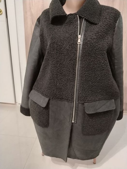 Дамско черно палто