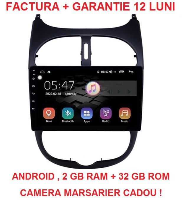 Navigatie Peugeot 206 Peugeot 408 , Android Garantie Noua Camera cadou