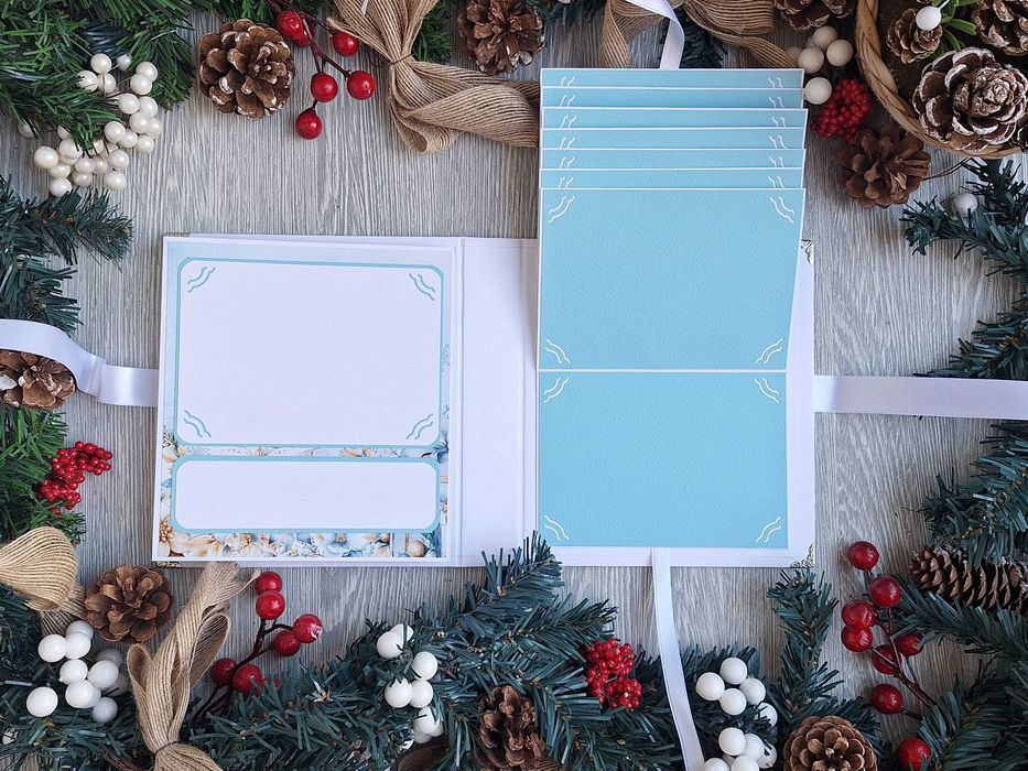 Коледен албум "Зимна приказка" в бяло, ръчна изработка /53.48