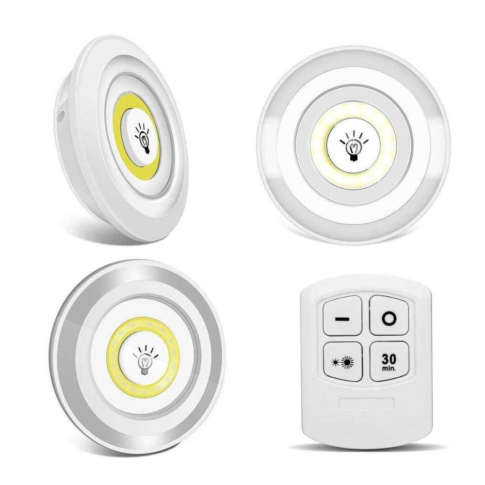 Set 3x Lampa LED Grundig, control telecomanda, alimentare cu baterii