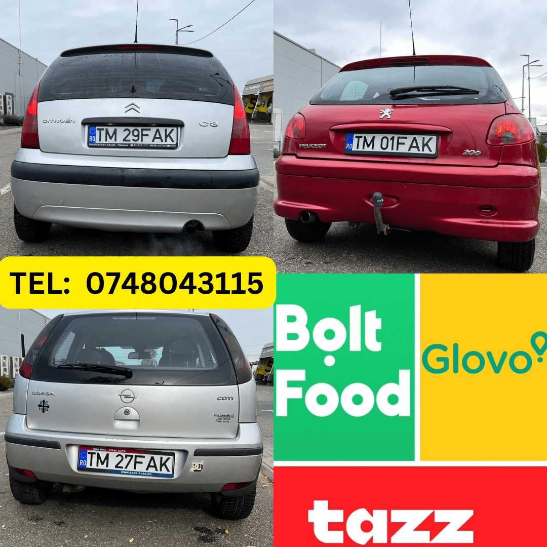 Inchiriere masina / Rent a car / Livrare Tazz / Glovo / Bolt Food