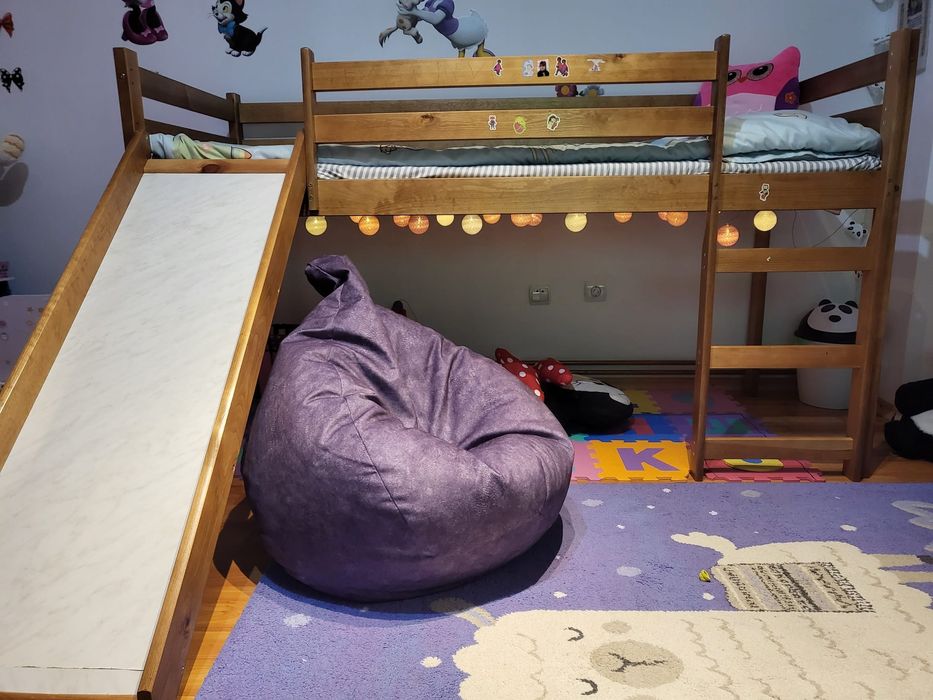 Pat cu tobogan pt copii