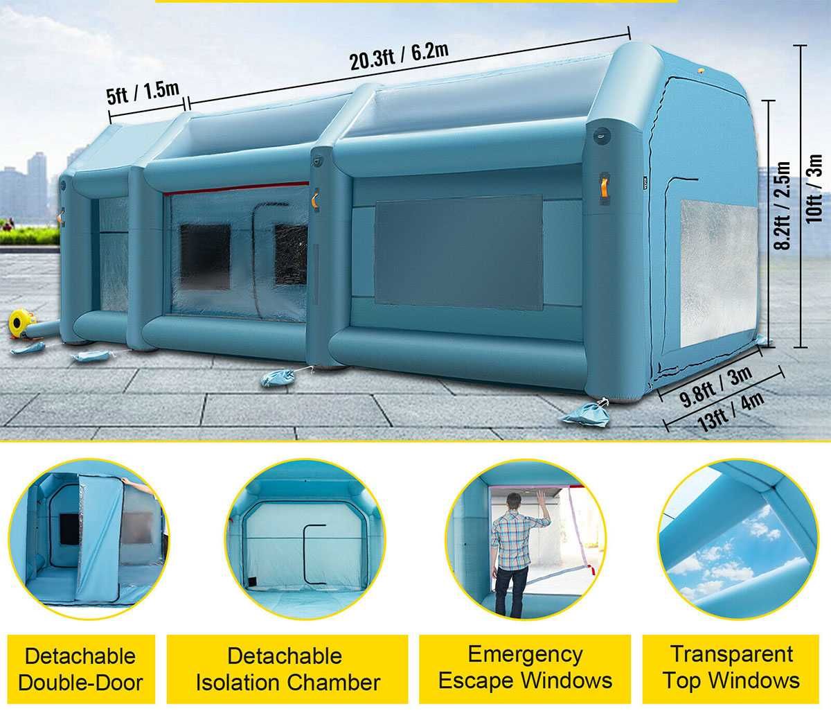 Нова мобилна бояджийска камера 8x4x3 метра