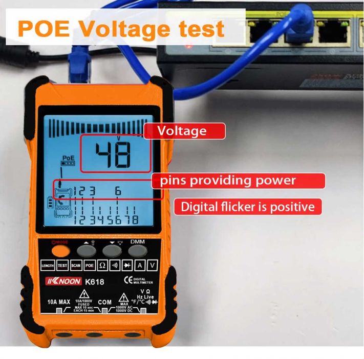 Многофункционален мултимер и тестер за мрежови кабели KKNOON - K618
