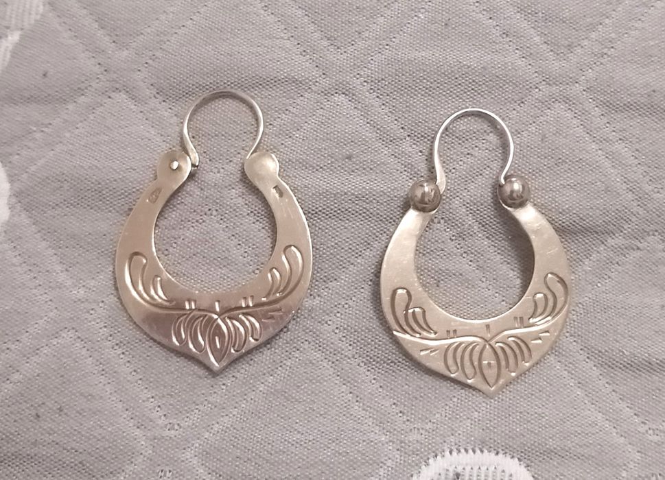 Золотые национальные серьги 375 проба золота проба золота