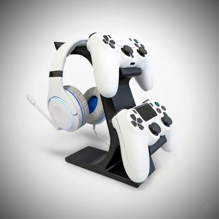 Suport gaming pentru 2 controllere + suport casti –  PS4, PS5, XBOX
