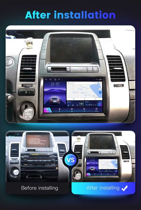 Navigatie Android 14 TOYOTA PRIUS 2003-2009 1/8 Gb Waze CarPlay CAMERA