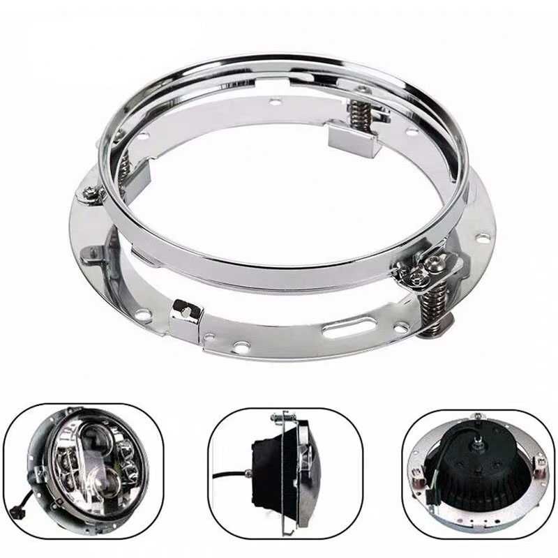 Никелирани Монтажни стойки за кръгли фарове LED Фарове 7”