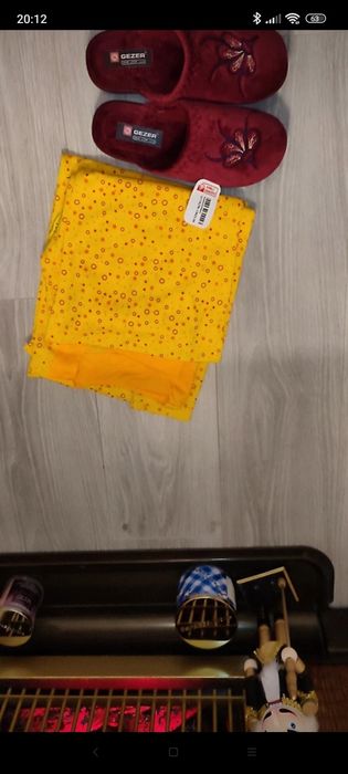 Set pijama, galben vesel, cu eticheta, 100% bumbac,mărimea L-XL