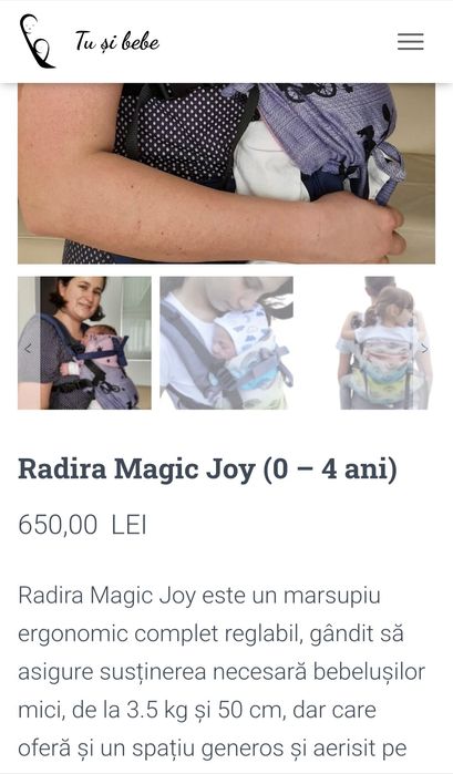 Marsupiu/sistem ergonomic RADIRA MAGIC JOY