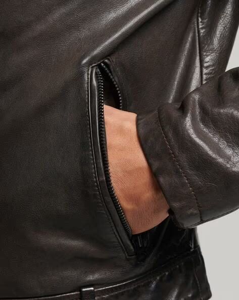 Superdry Leather Jacket ОРИГИНАЛНО мъжко кожено яке - M