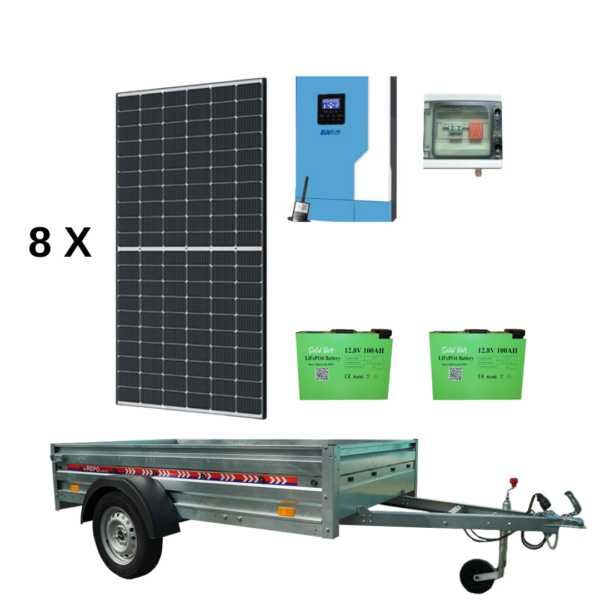 Sistem mobil fotovoltaic pe remorca off-grid, invertor EASUN 5.5kw