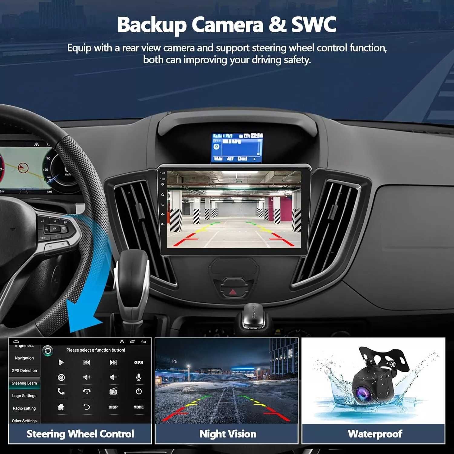 Мултимедия за Ford Transit Двоен дин Android Навигация дисплей Андроид