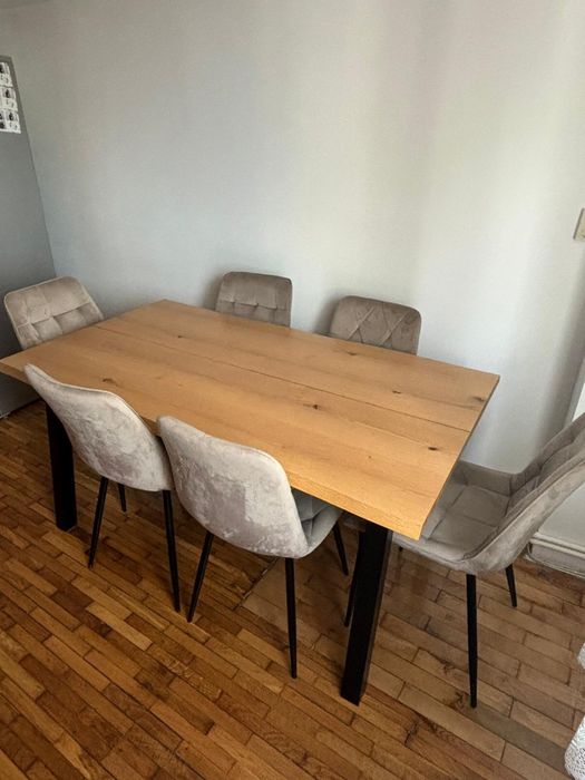 Se masă stejar 90x160 plus 6x scaune