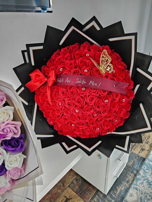 Buchet trandafiri din pastă de săpun