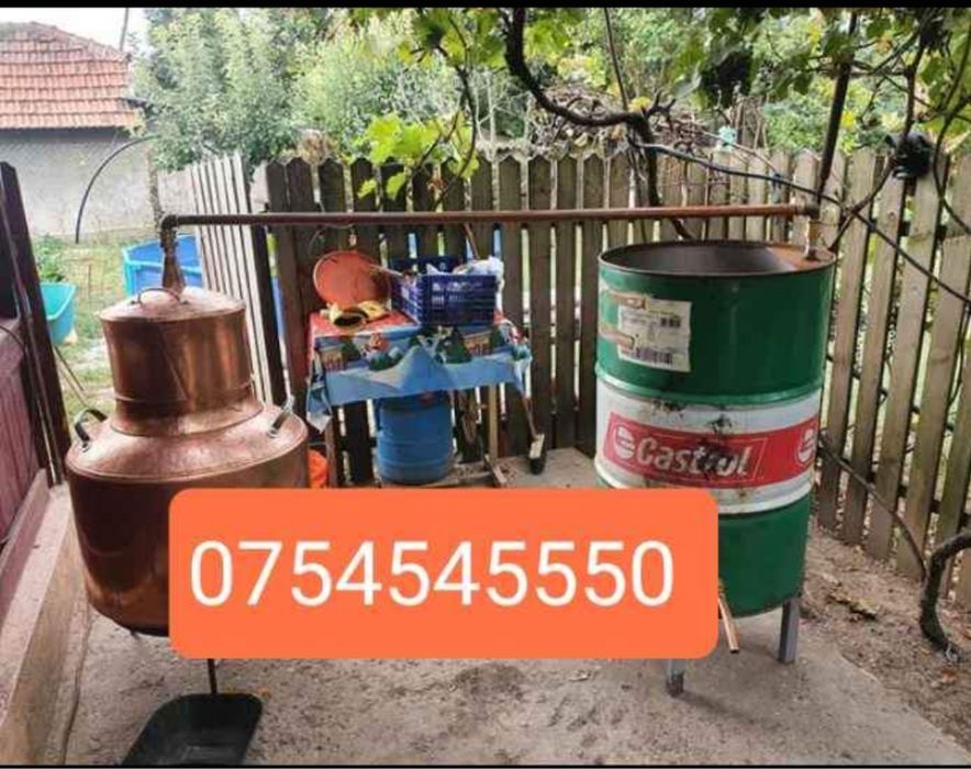 Cazane de facut tuica din tabla de cupru cu mestecator