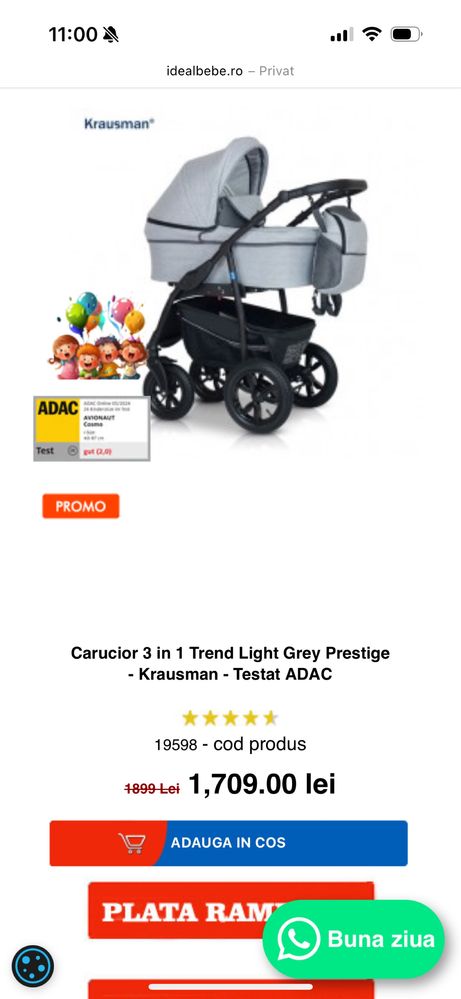 Vand Carucior 3 in 1 Krausman
