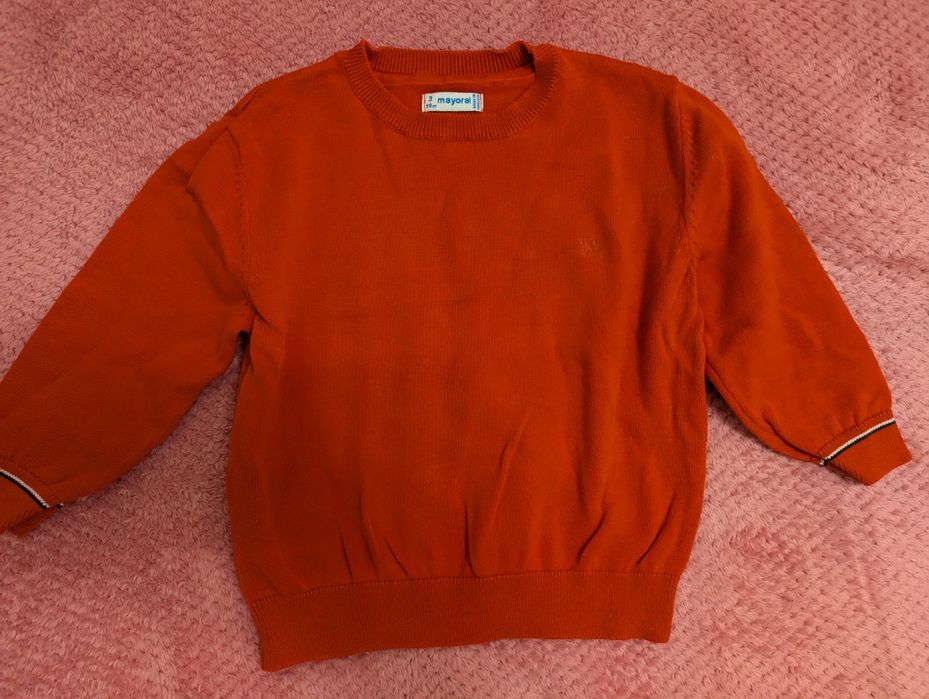 Пуловер Next и Mayoral червен 12-18 м и 2-3 г