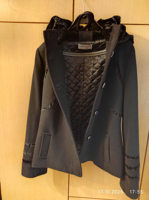 НОВО дамско луксозно турско палто ЧЕРНО р. М, СУПЕР евтино!