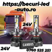 Set Două Becuri Led H1,H3,H4,H7,H8,H9,H11, EXCLUSIV 24V-36V (24000LM/1