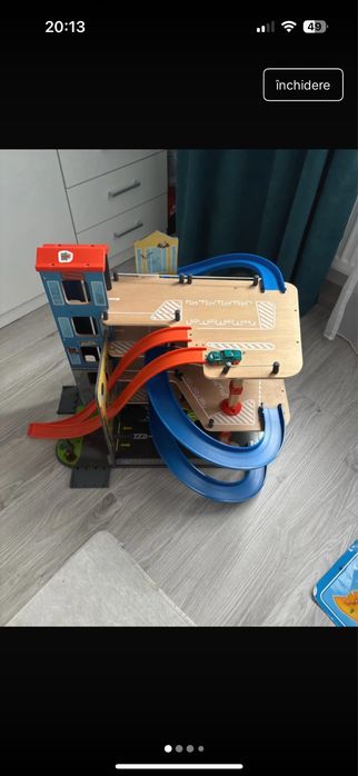 garaj jucarie lemn 4 nivele
