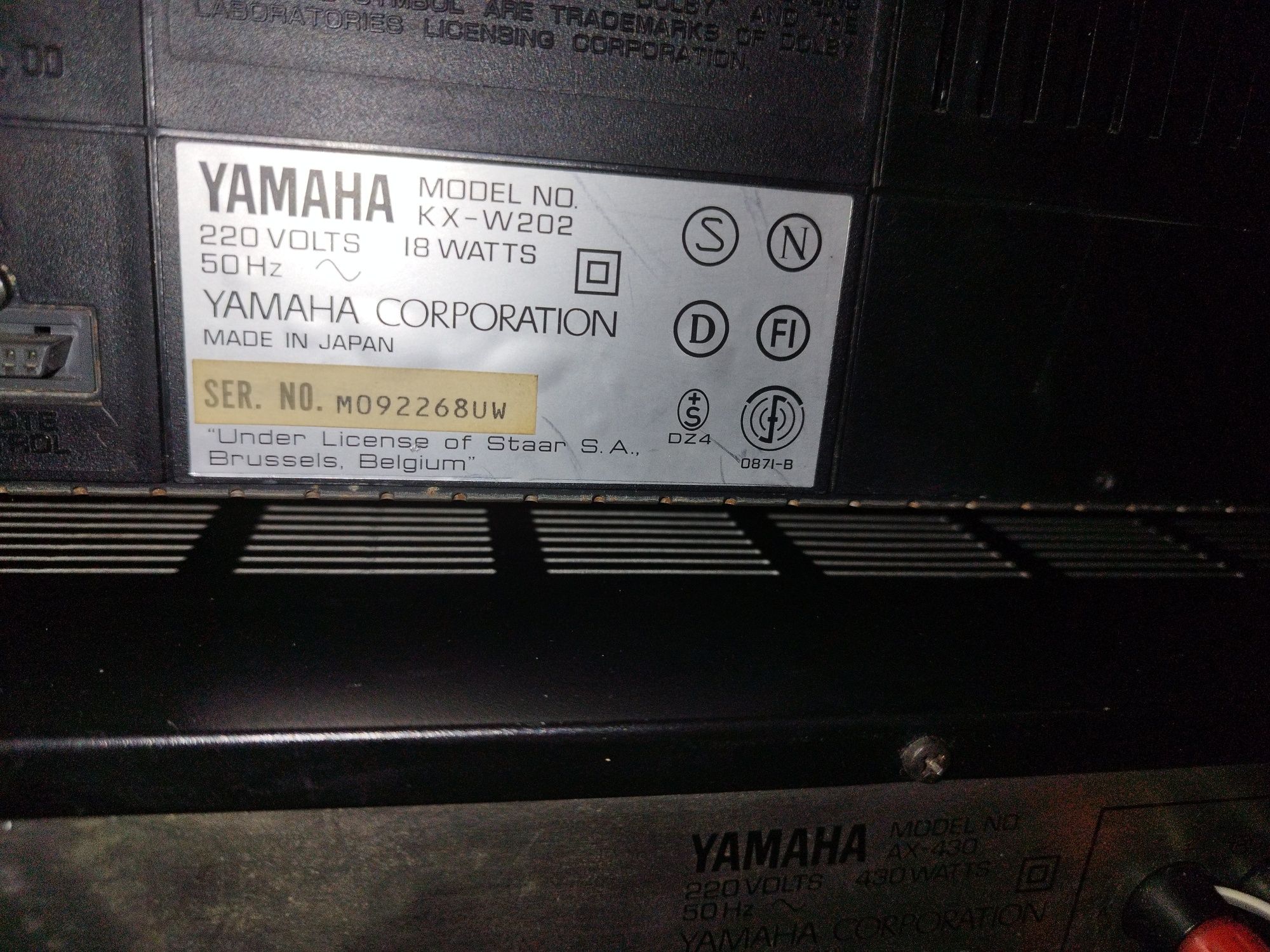 Сет:Ресивър YAMAHA -AX430+YAMAHA KX-W 202