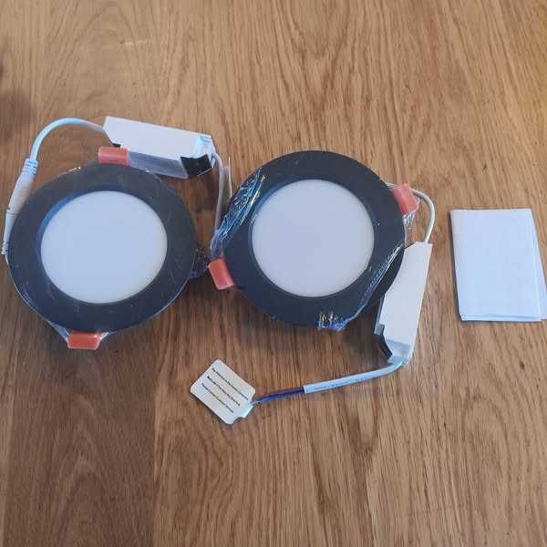 НОВ! Комплект от 2 ултратънки LED лунички за вграждане 7W