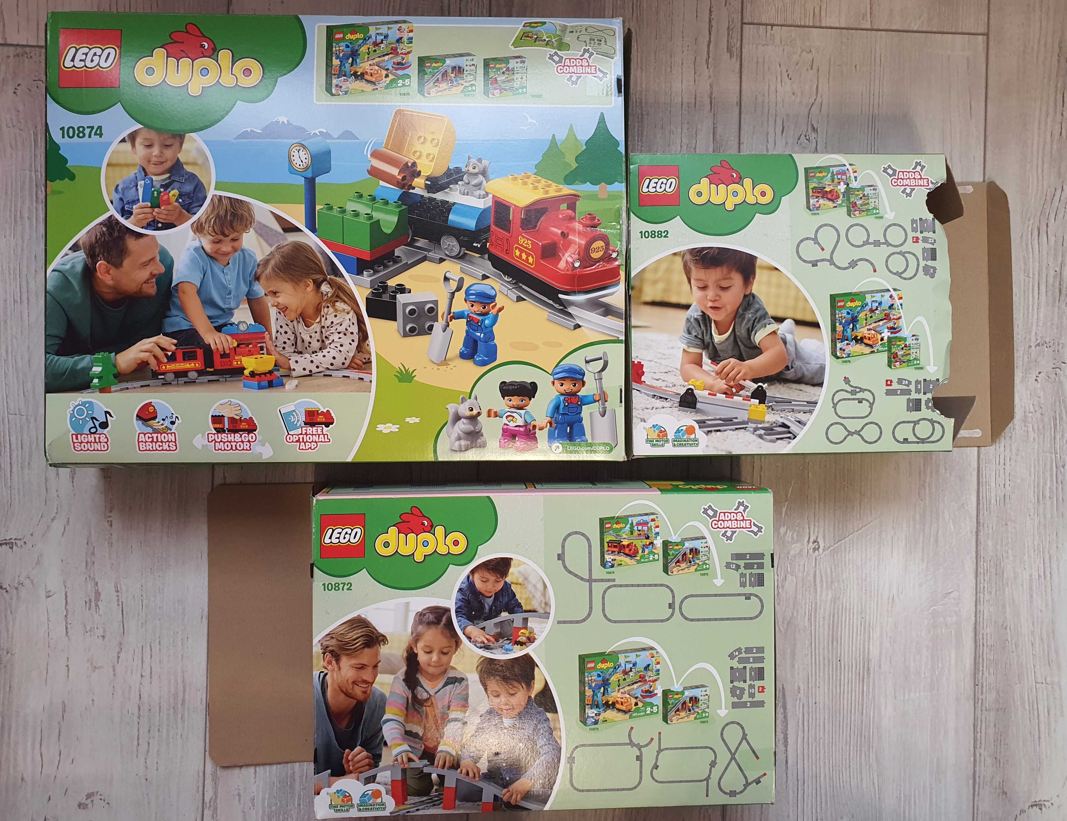 Lego duplo парен влак 10874,допълнително релси Lego 10882, мост- 10872