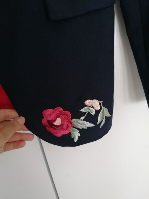 Sacou bleumarin cu broderii Zara, Marime S