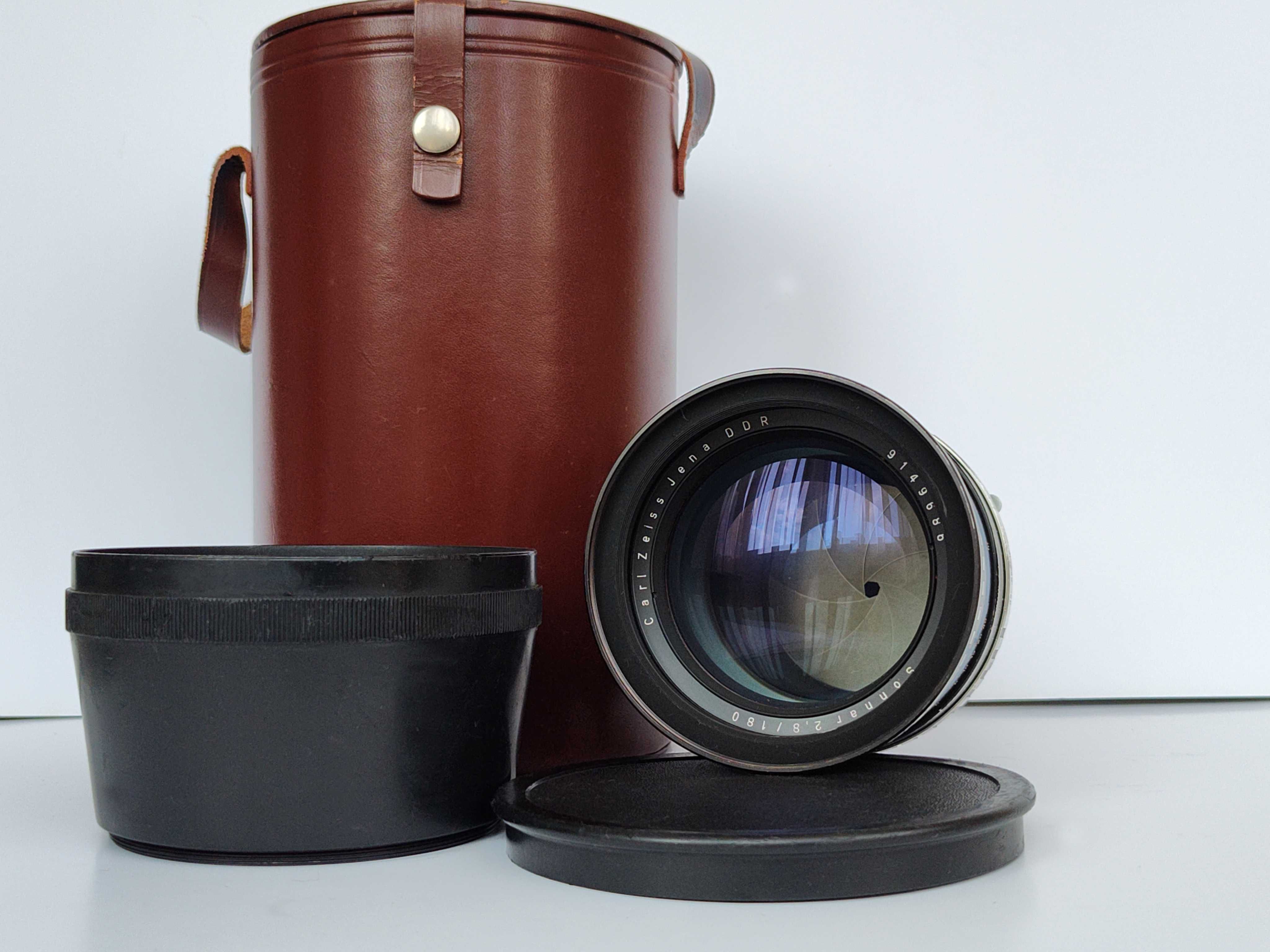 Обектив Carl Zeiss Jena Sonnar 180 mm f: 2.8 - Pentacon Six -Р6 -зебра