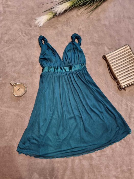 Rochita Miss Selfridge, rochie verde smarald, marimea 36