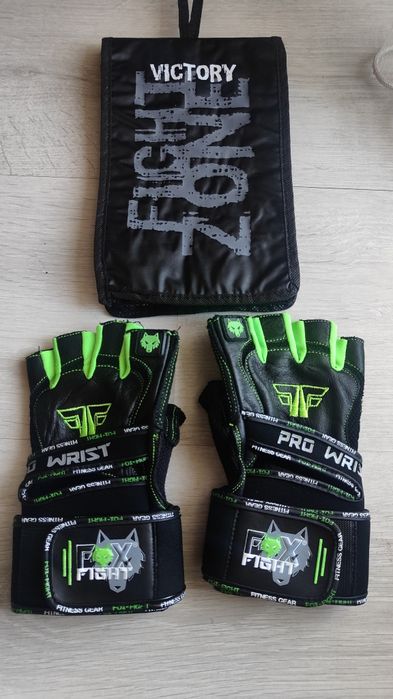 Mănuși FOX-FIGHT Lime Fitness Piele-produs nou