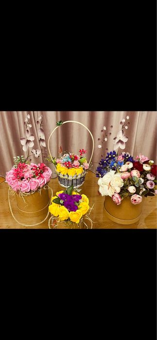 Aranjamente trandafiri de sapun/ flori decorative