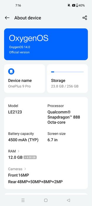 One Plus 9 Pro 12GB/256GB Pine Green