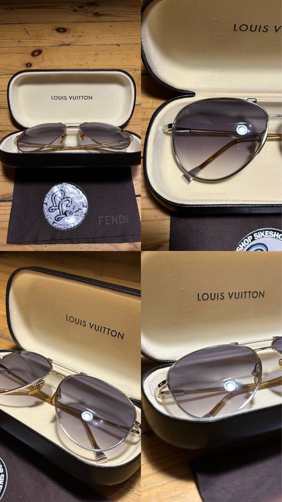 Loius Vuitton Damier Azur Canvas Conspiration Pilot Aviator Polarized