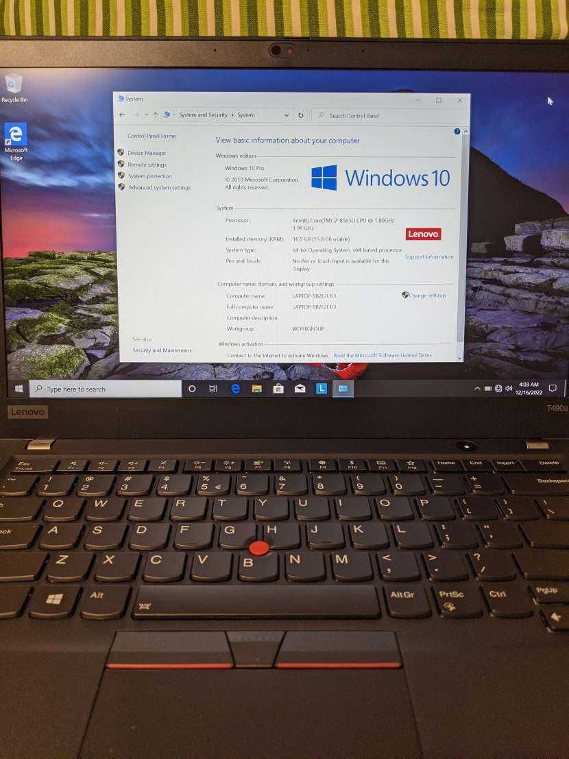 Лаптоп Lenovo T490s