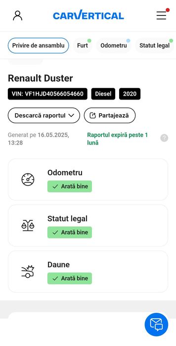 Duster in stare foarte buna si cu raport Car Vertical