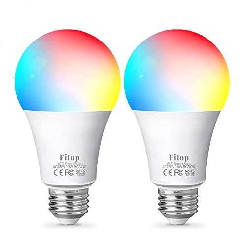 10W, 900LM Smart Wi-Fi RGB LED Light Bulb, 2200-6500К, Alexa, Google