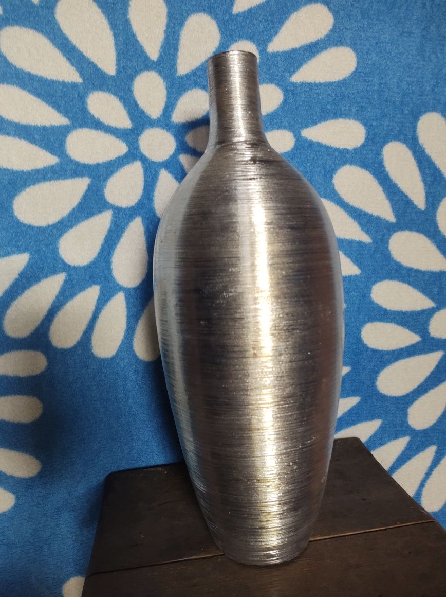Vaza Decorativa Argintie 40 cm Inalta