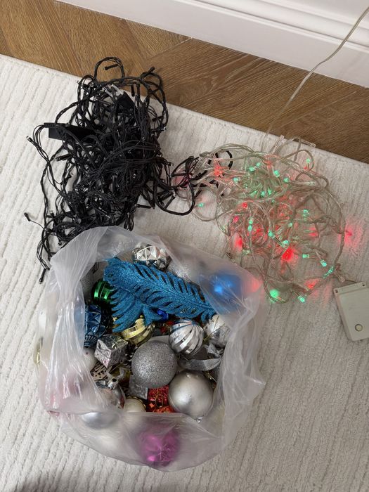 Гирлянды и новогодние игрушки на елку